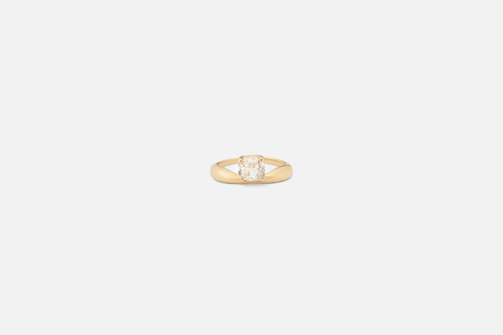 0.96CT One of a Kind Old Mine Cut Double Peak Solitaire