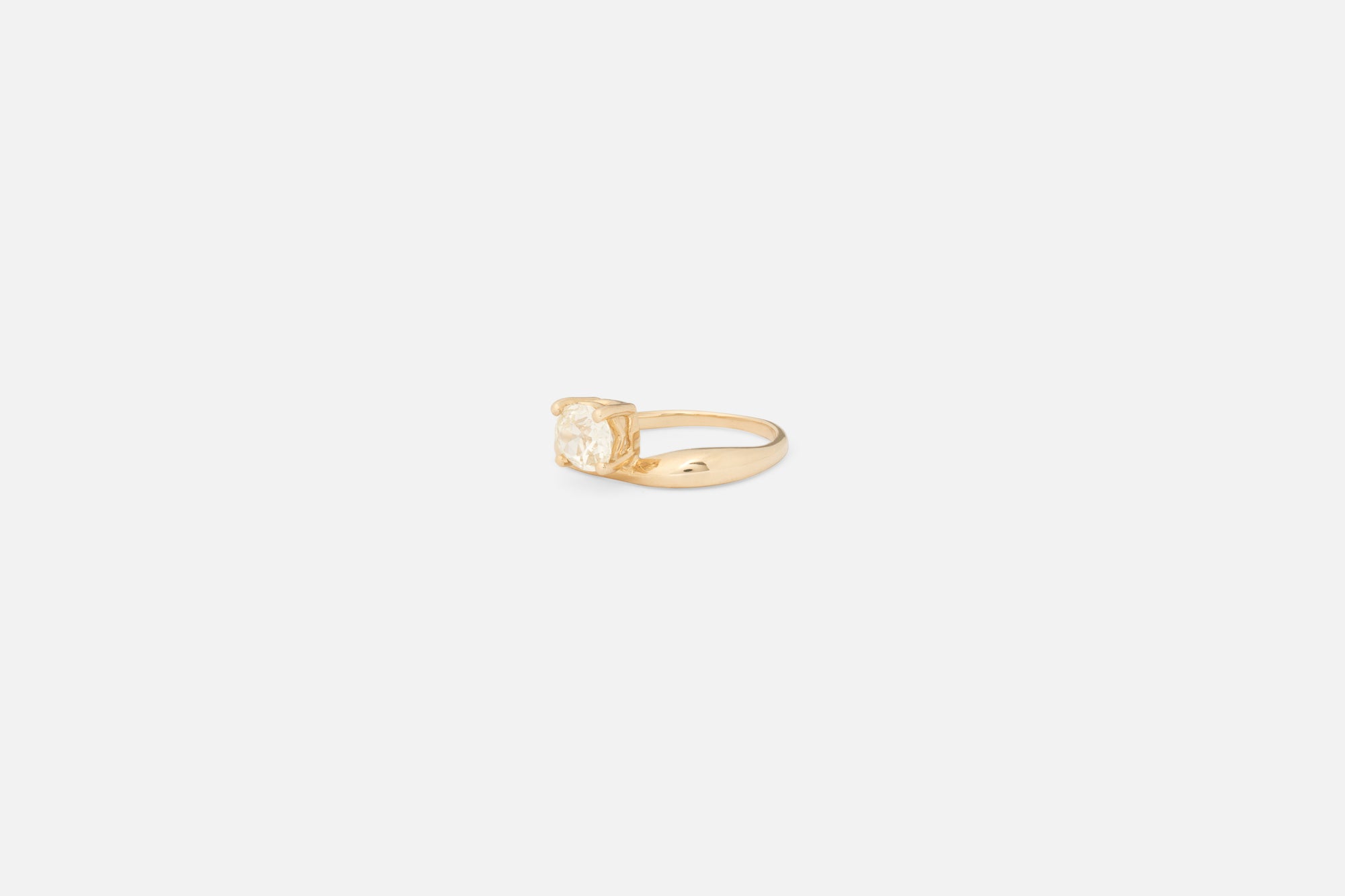 0.96CT One of a Kind Old Mine Cut Double Peak Solitaire