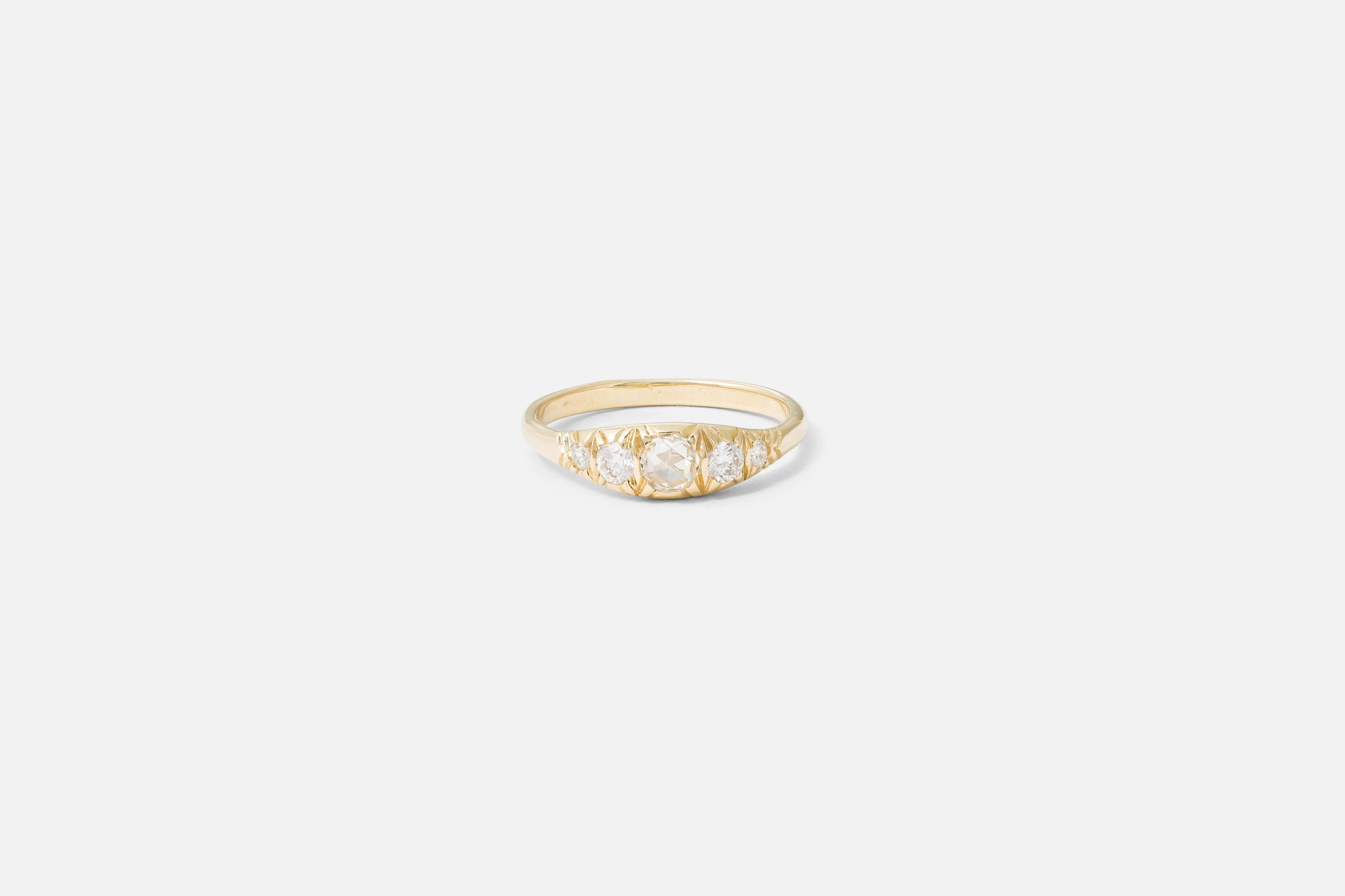 Rosecut Diamond Pavé Ovate IV Ring