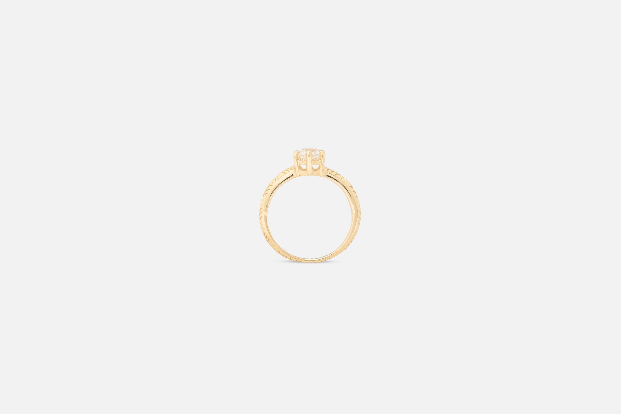 Etched Una Ring // White Diamond