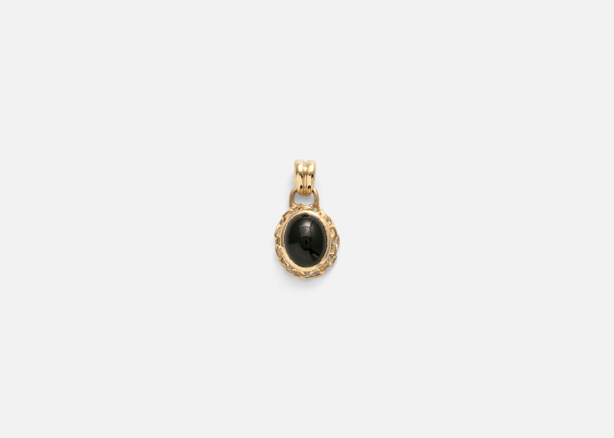 Black Jasper Oval Catene Charm