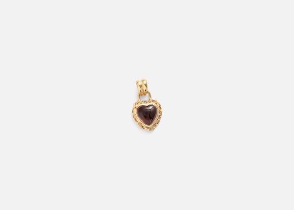 Garnet Heart Catene Charm
