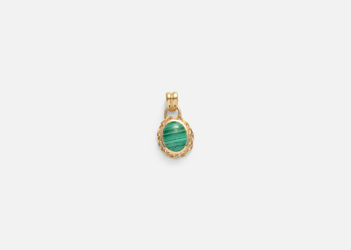 Malachite Oval Catene Charm