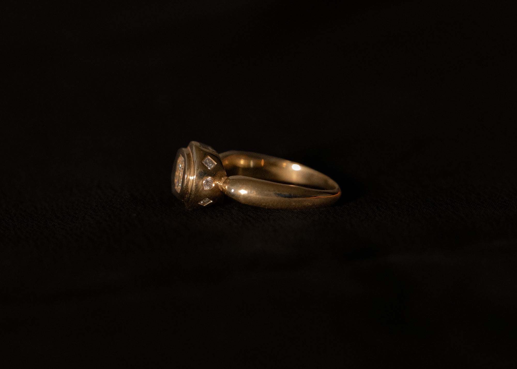 One of a Kind 0.84CT Emerald Cut Pictura Ring
