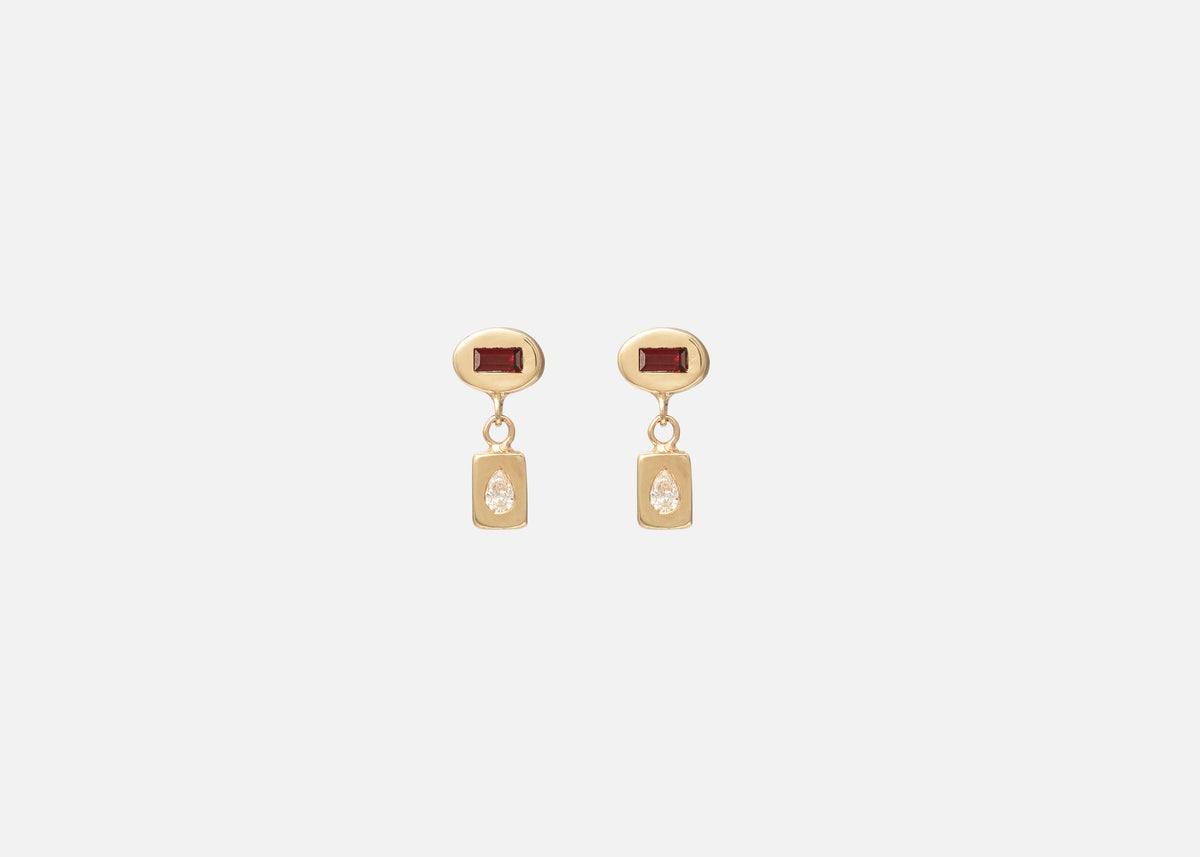 Garnet and Diamond Pictura Drop Earring II