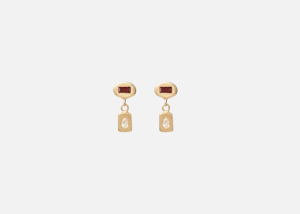 Garnet and Diamond Pictura Drop Earring II