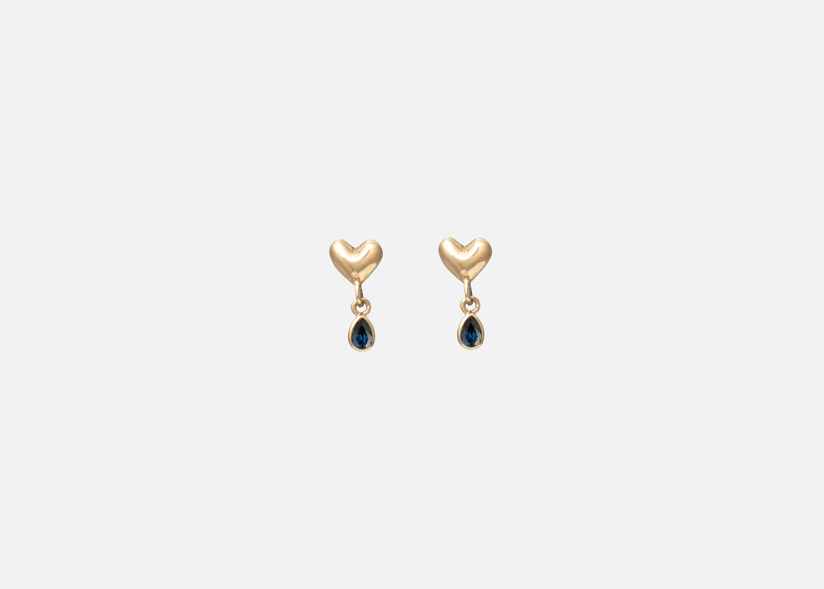 Dark Blue Sapphire Viscera Earring