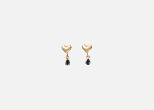 Dark Blue Sapphire Viscera Earring