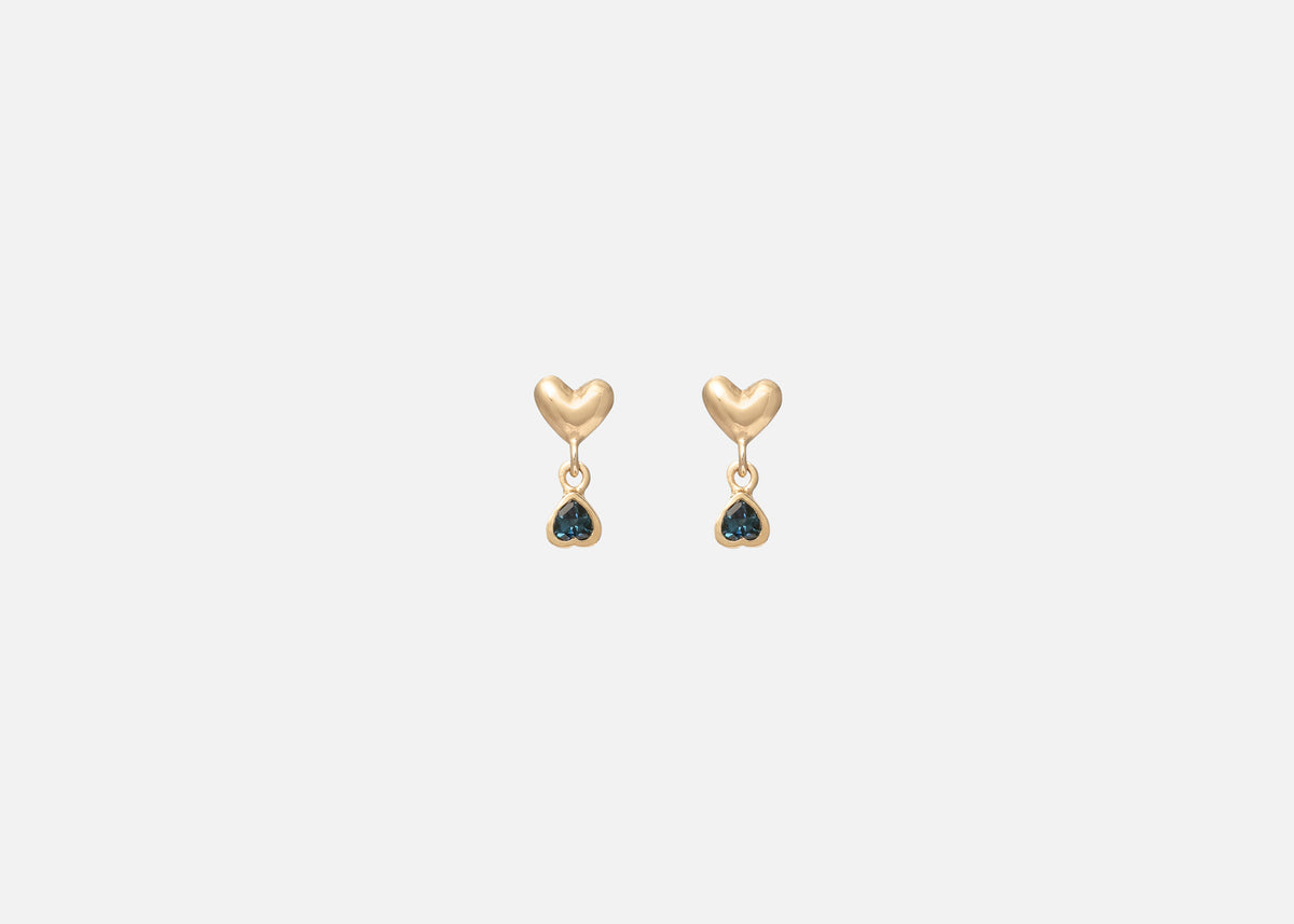 Dark Blue Sapphire Shadow Earring