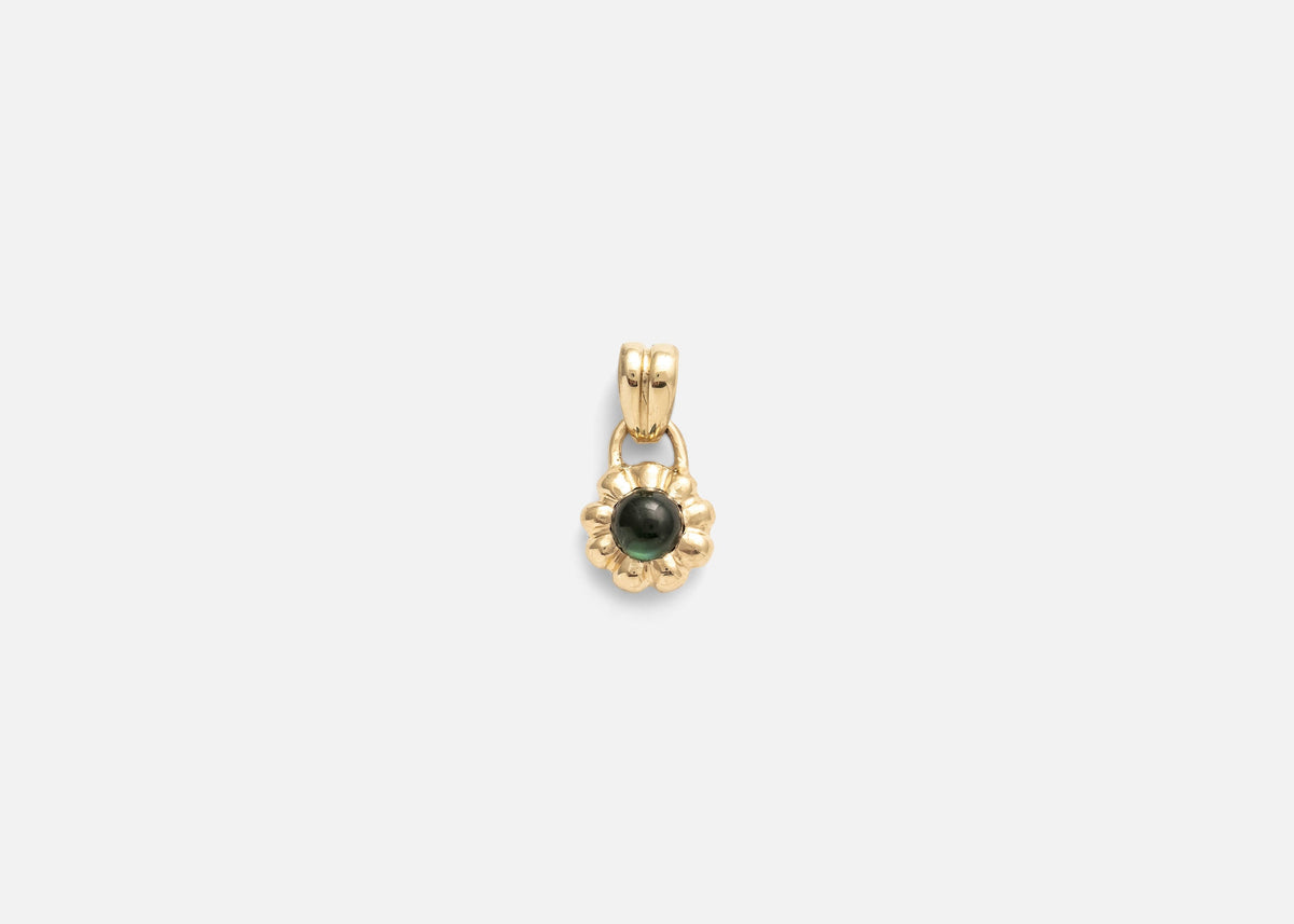 Green Tourmaline Round Flora Charm
