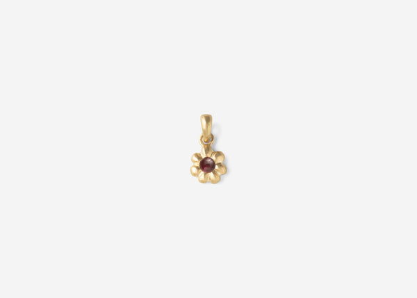 Garnet Petite Flora Charm