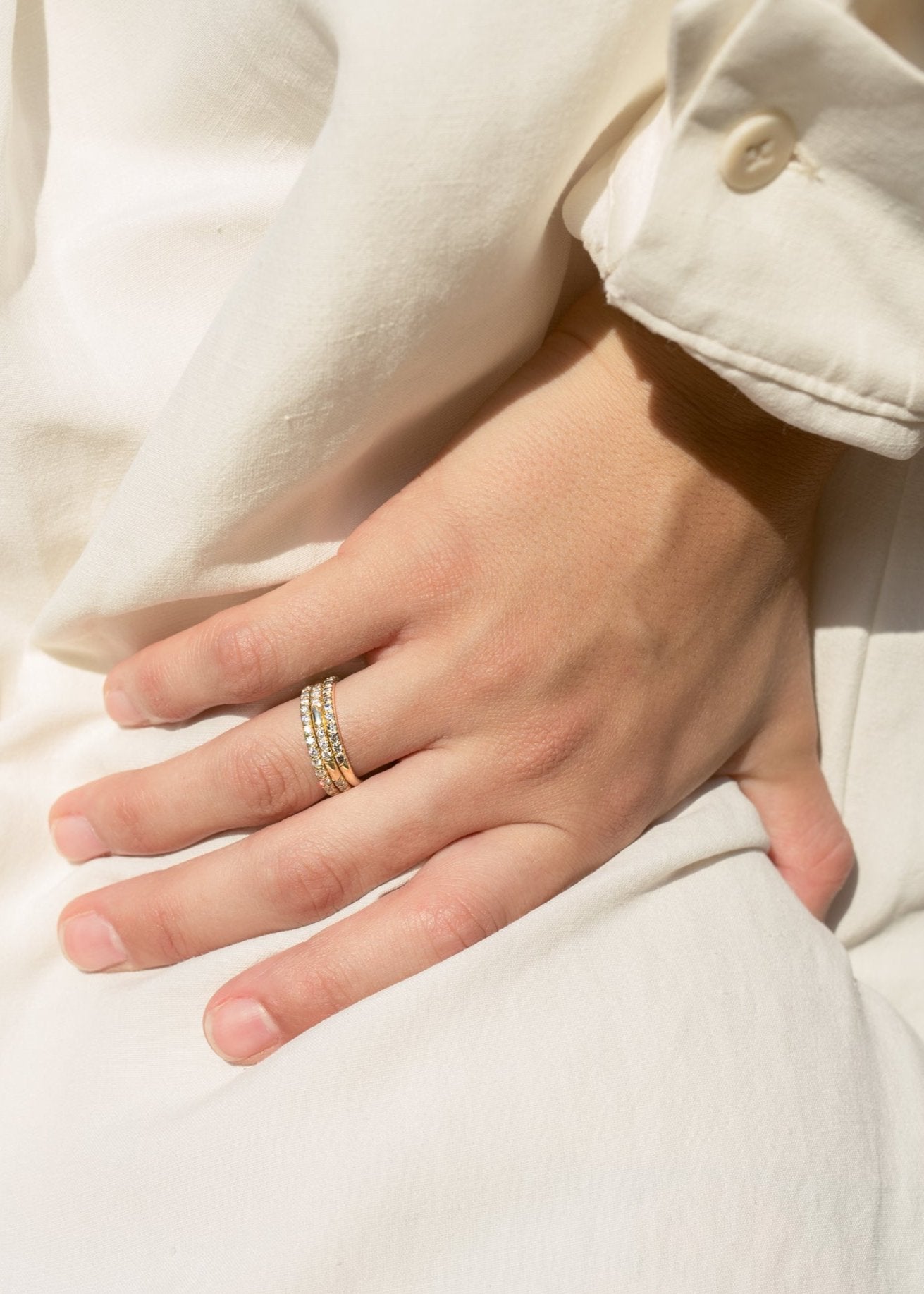 Gray Diamond Half Eternity Band