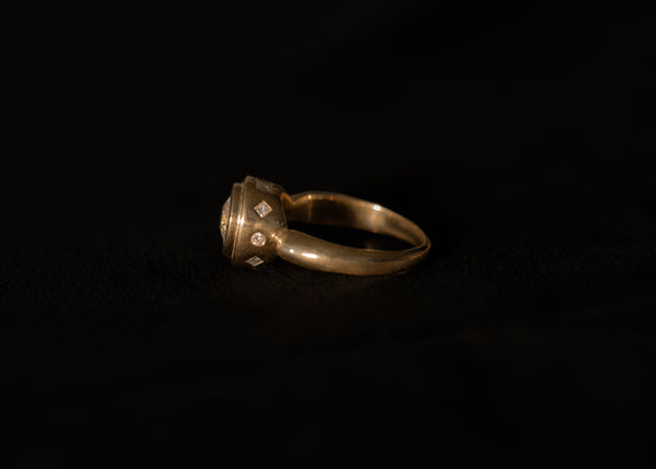 One of a Kind 0.64CT Old Mine Cut Pictura Ring