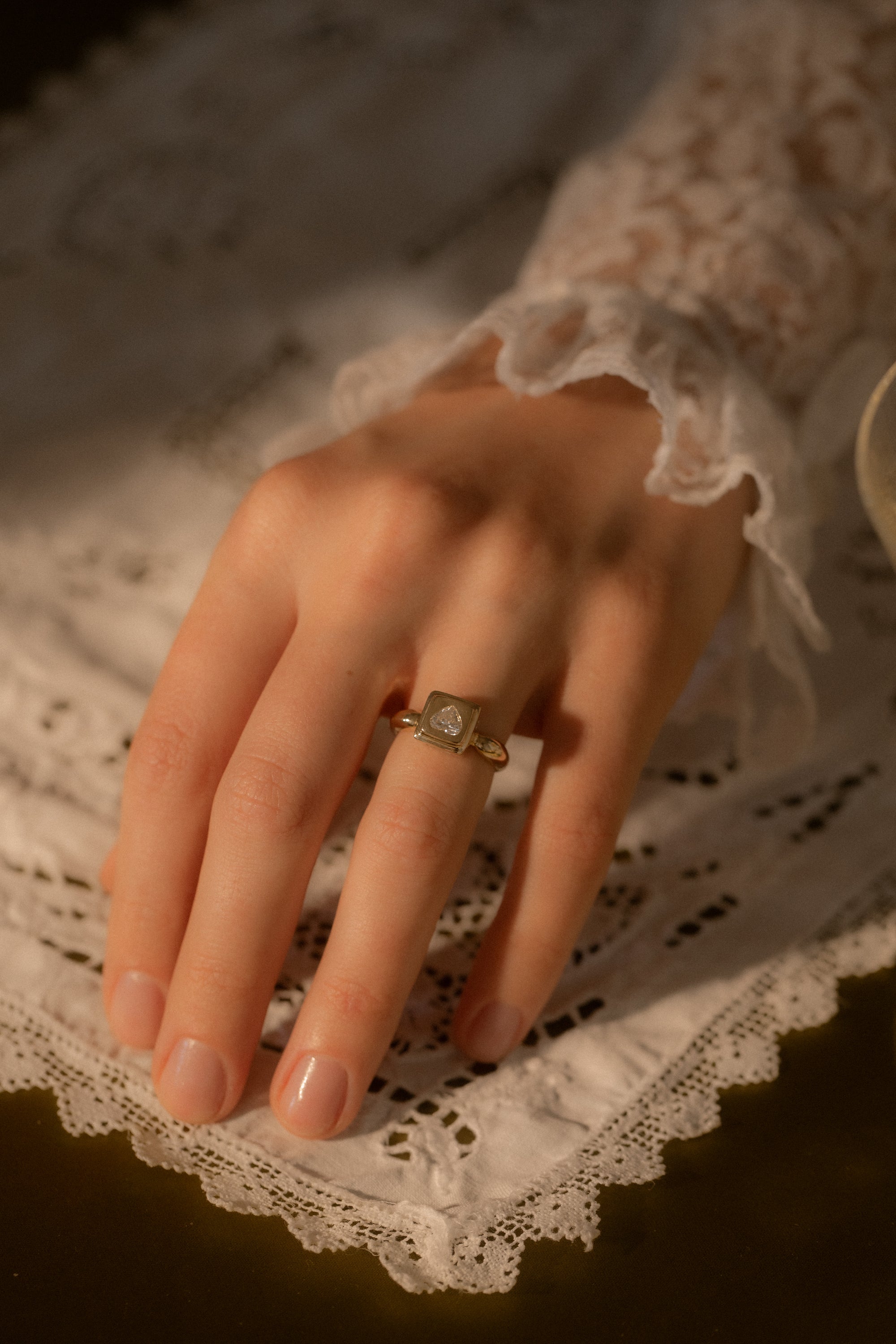 One of a Kind 0.41CT Heart Shape Pictura Ring