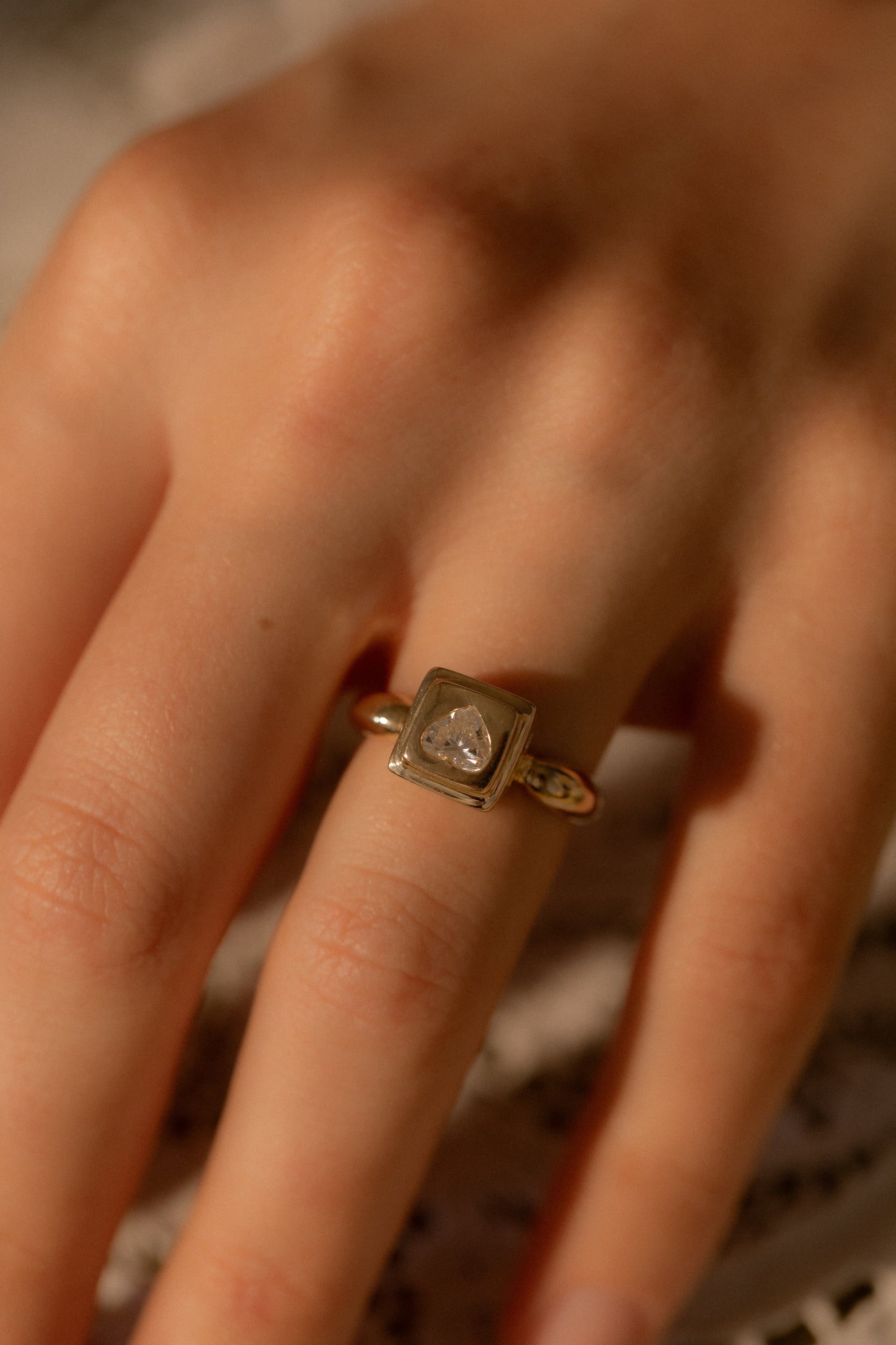 One of a Kind 0.41CT Heart Shape Pictura Ring