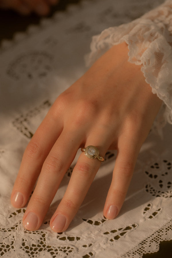 One of a Kind 0.64CT Old Mine Cut Pictura Ring