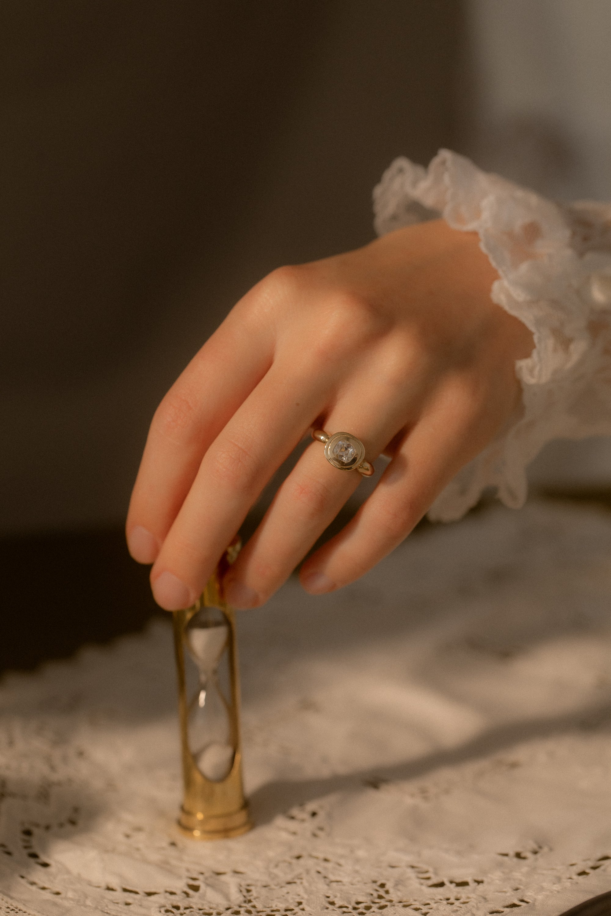 One of a Kind 0.64CT Old Mine Cut Pictura Ring