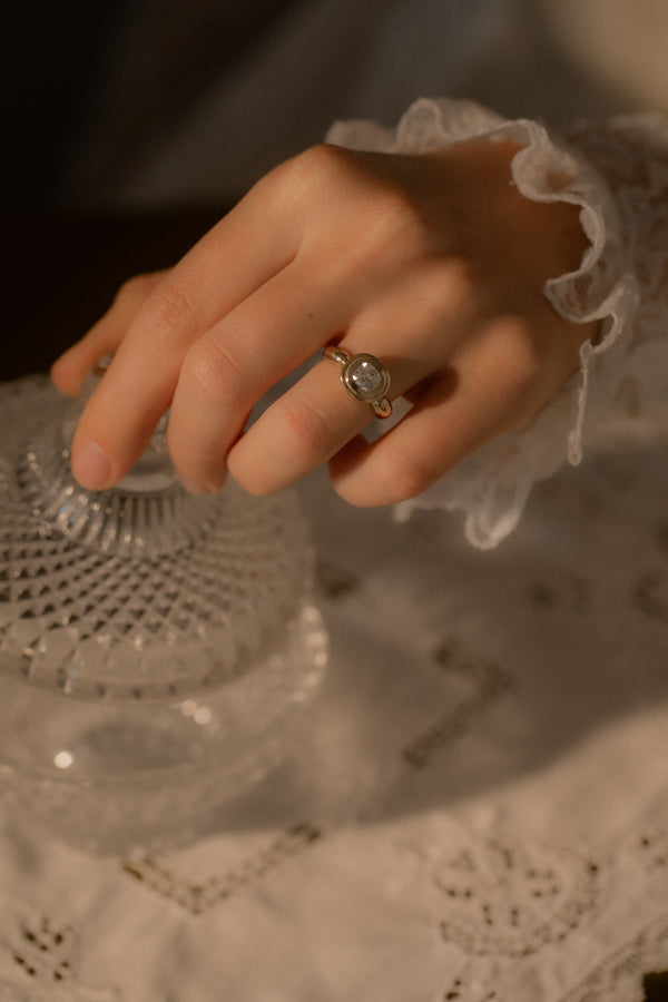 One of a Kind 0.64CT Old Mine Cut Pictura Ring