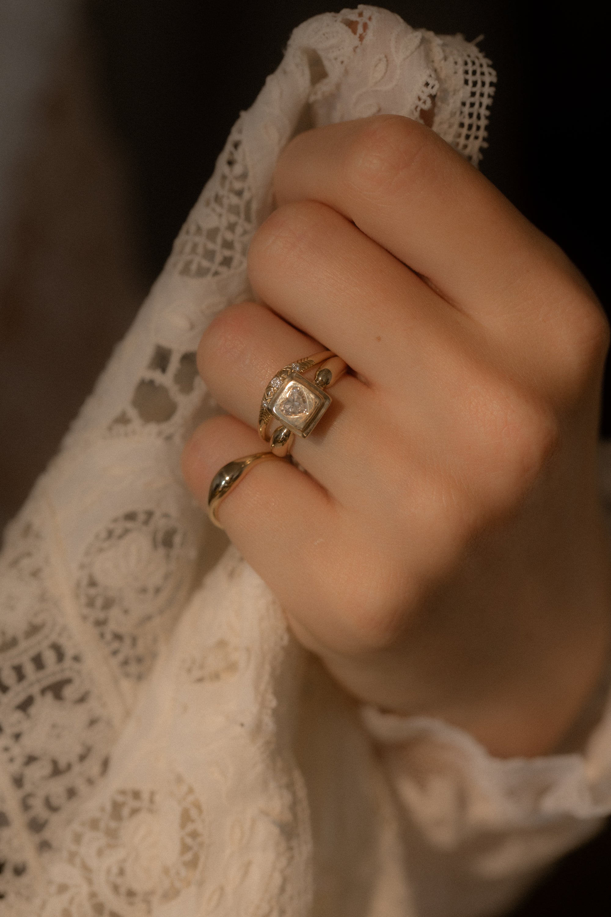 One of a Kind 0.41CT Heart Shape Pictura Ring