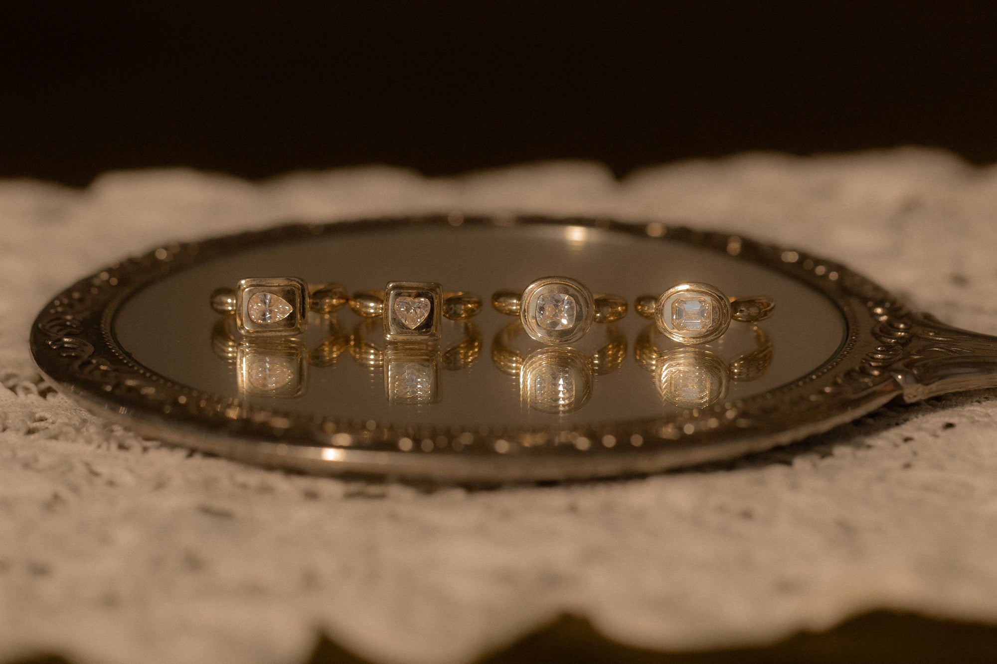 One of a Kind 0.45CT Pear Cut Pictura Ring