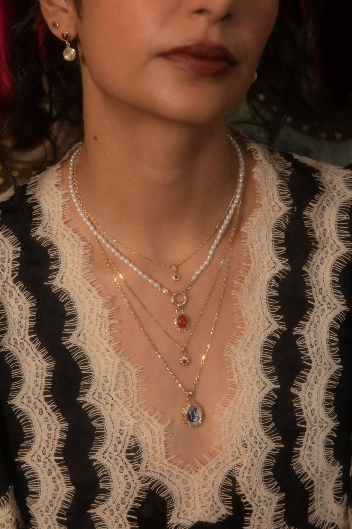 Carnelian Oval Catene Charm