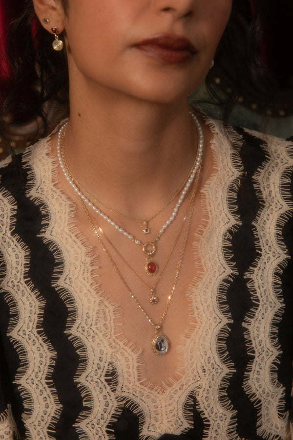 Carnelian Oval Catene Charm
