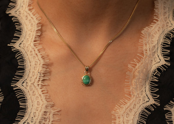 Malachite Oval Catene Charm