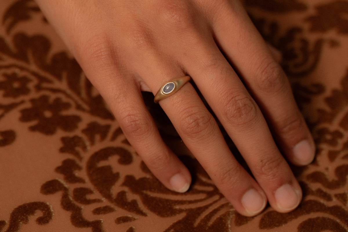 Light Blue Sapphire Ovate III Ring