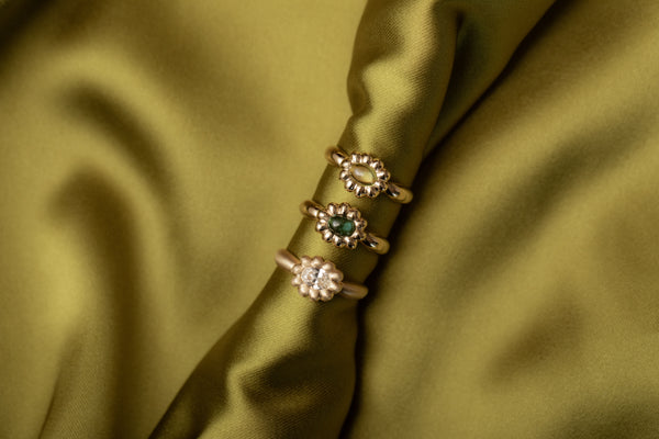 Green Tourmaline Oval Flora Ring