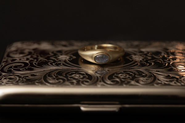 Light Blue Sapphire Ovate III Ring