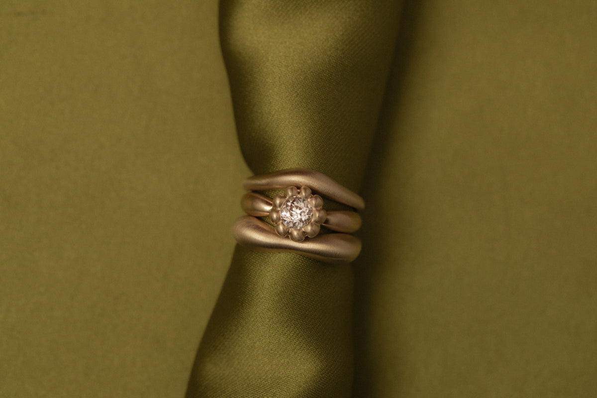 Diamond Round Flora Ring