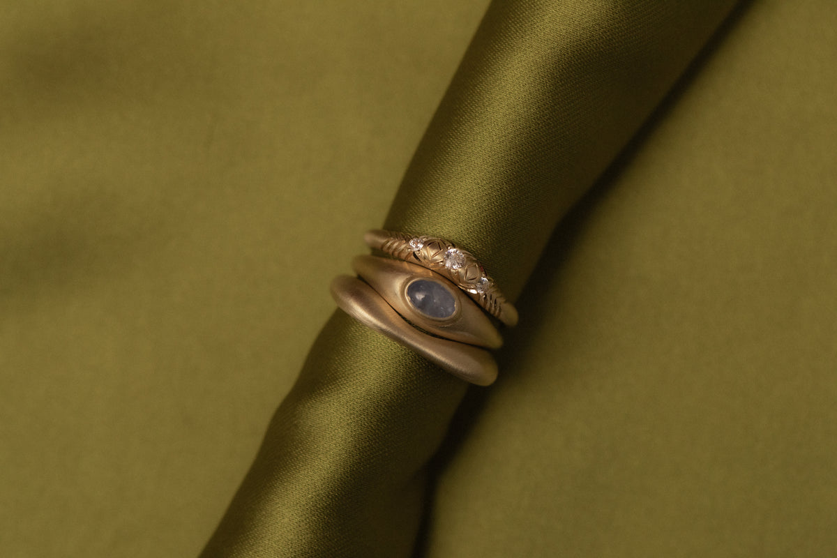 Light Blue Sapphire Ovate III Ring