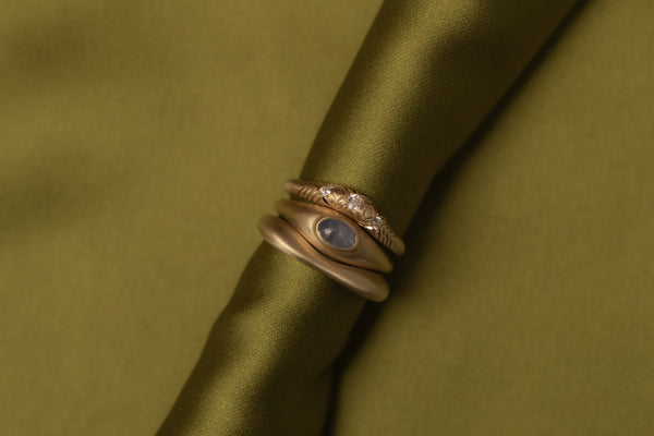 Light Blue Sapphire Ovate III Ring