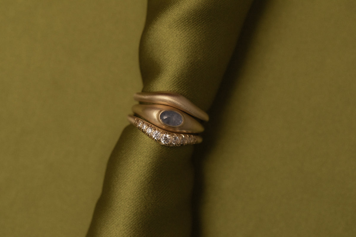 Light Blue Sapphire Ovate III Ring