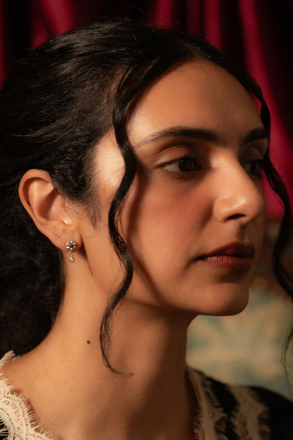 Jade and Diamond Flora Earring