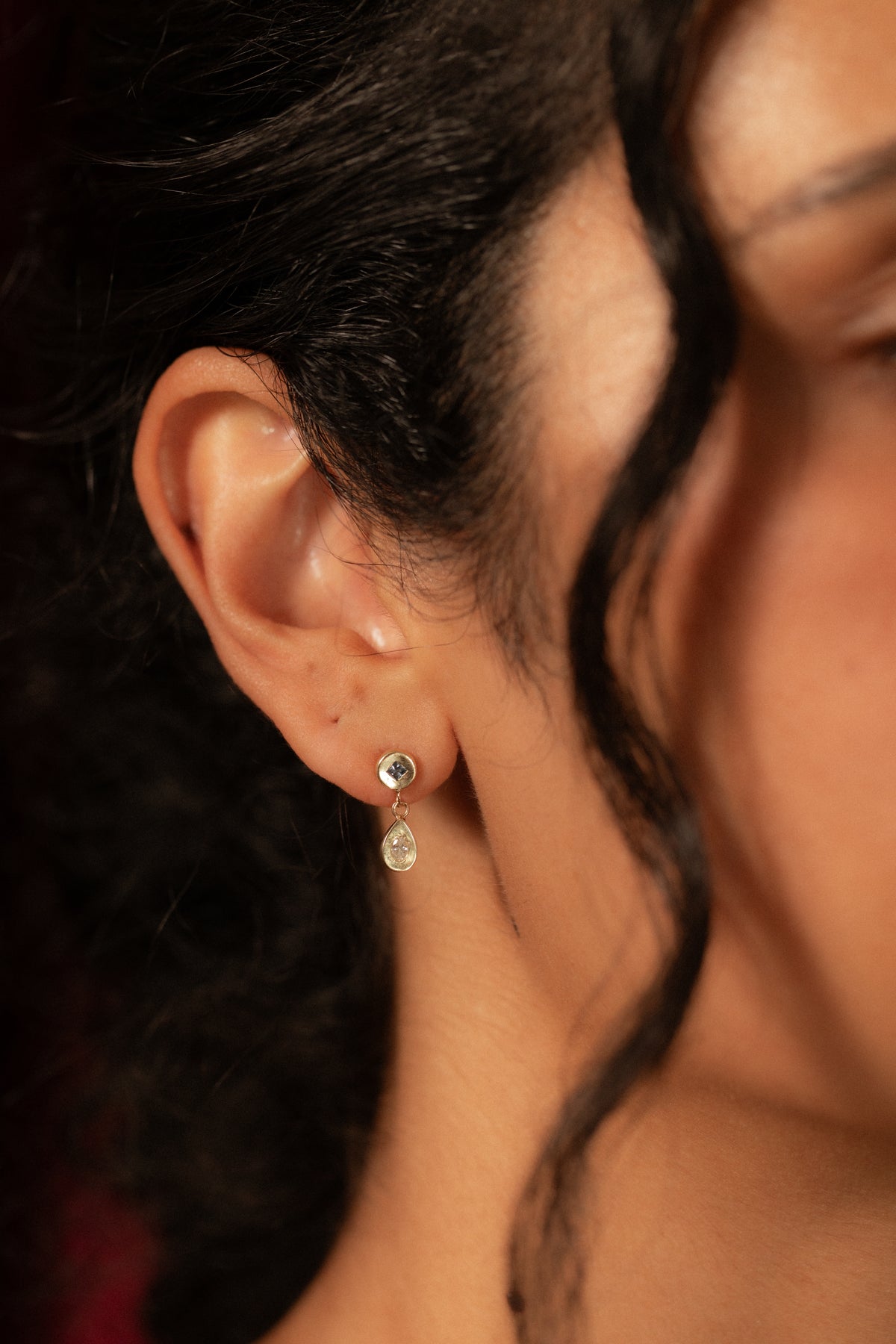 Garnet and Diamond Pictura Drop Earring I