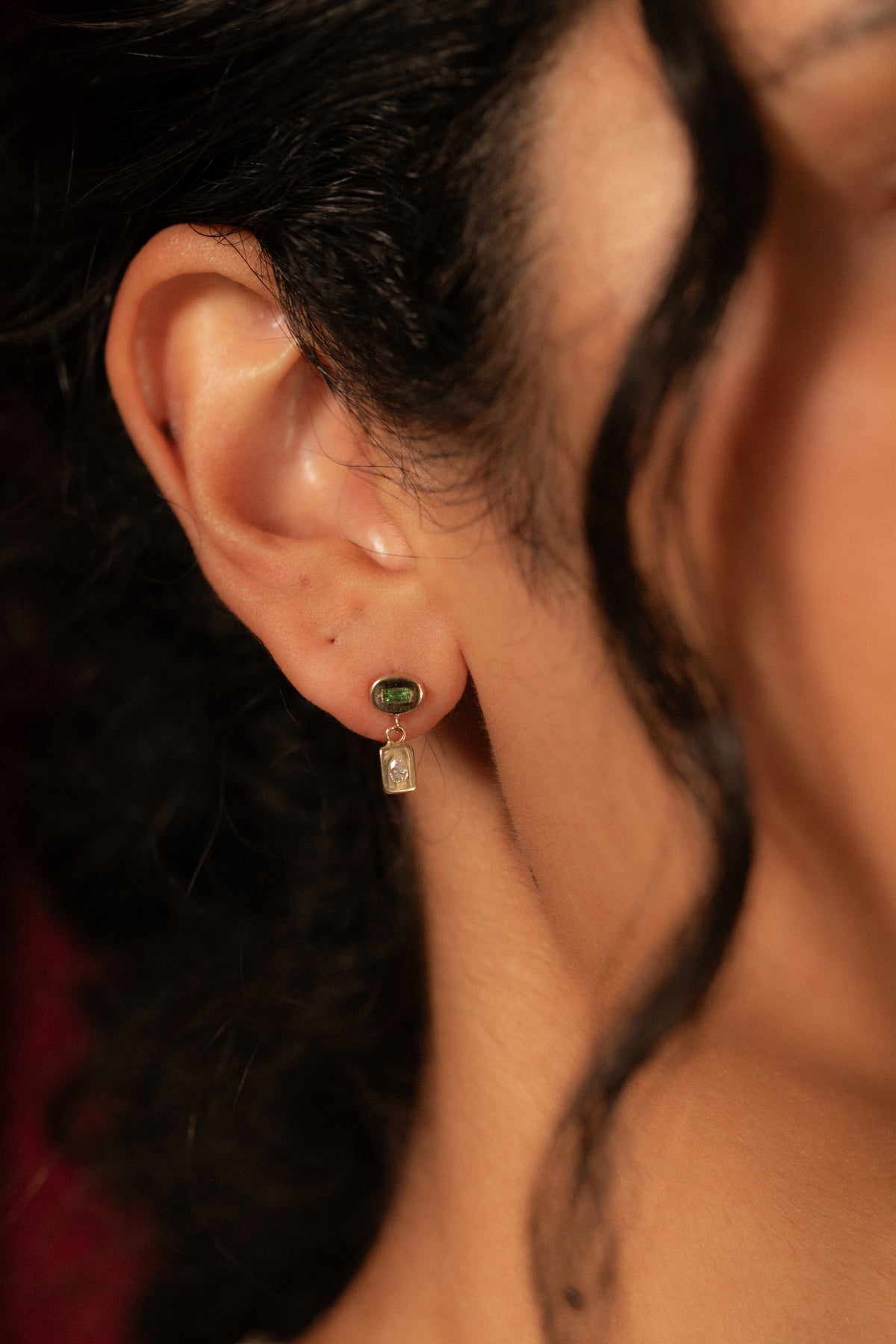 Garnet and Diamond Pictura Drop Earring II