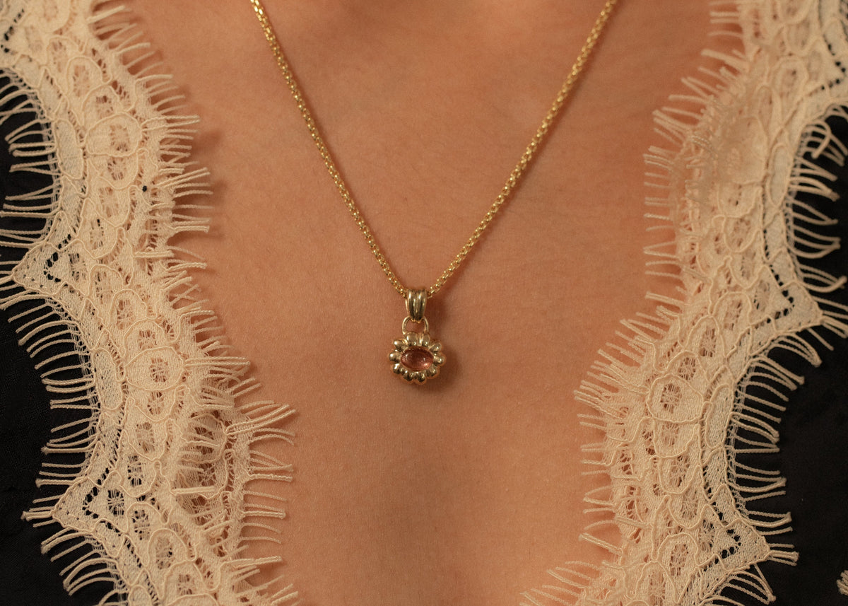 Sunstone Oval Flora Charm