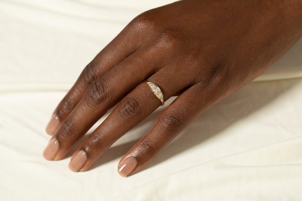 Brilliant Diamond Pavé Ovate IV Ring