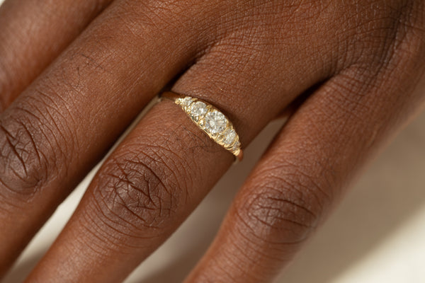 Brilliant Diamond Pavé Ovate IV Ring