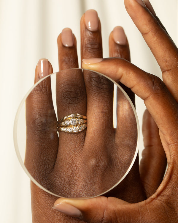 Brilliant Diamond Pavé Ovate IV Ring