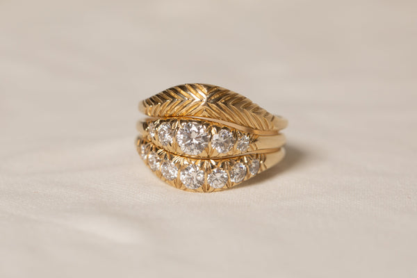 Brilliant Diamond Pavé Ovate IV Ring