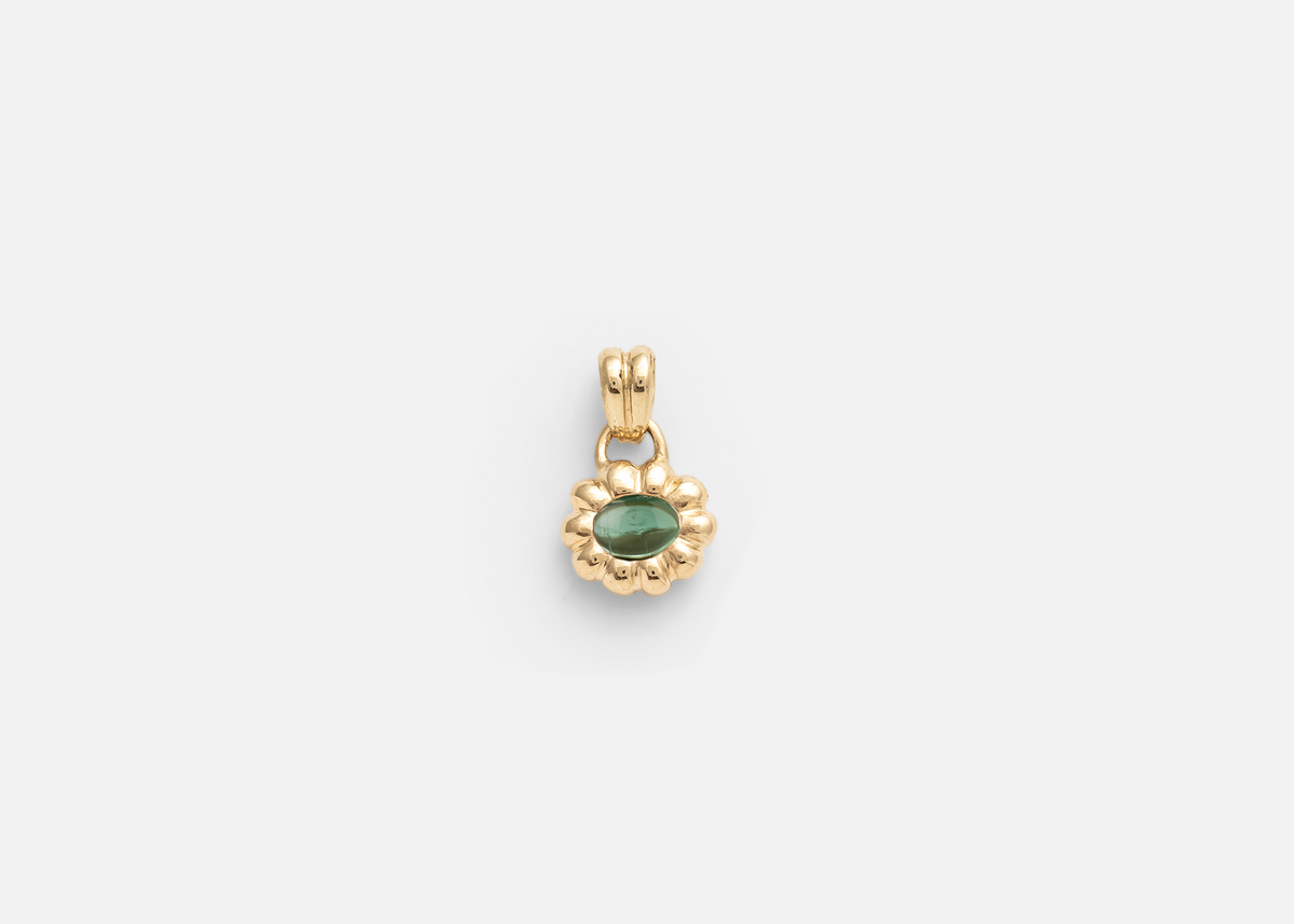 Green Tourmaline Oval Flora Charm