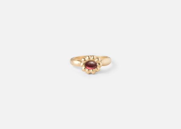 Rhodolite Garnet Oval Flora Ring