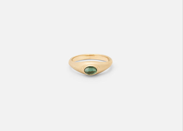 Green Tourmaline Ovate III Ring
