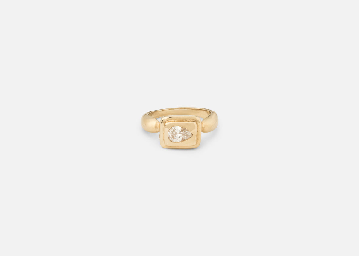 One of a Kind 0.45CT Pear Cut Pictura Ring