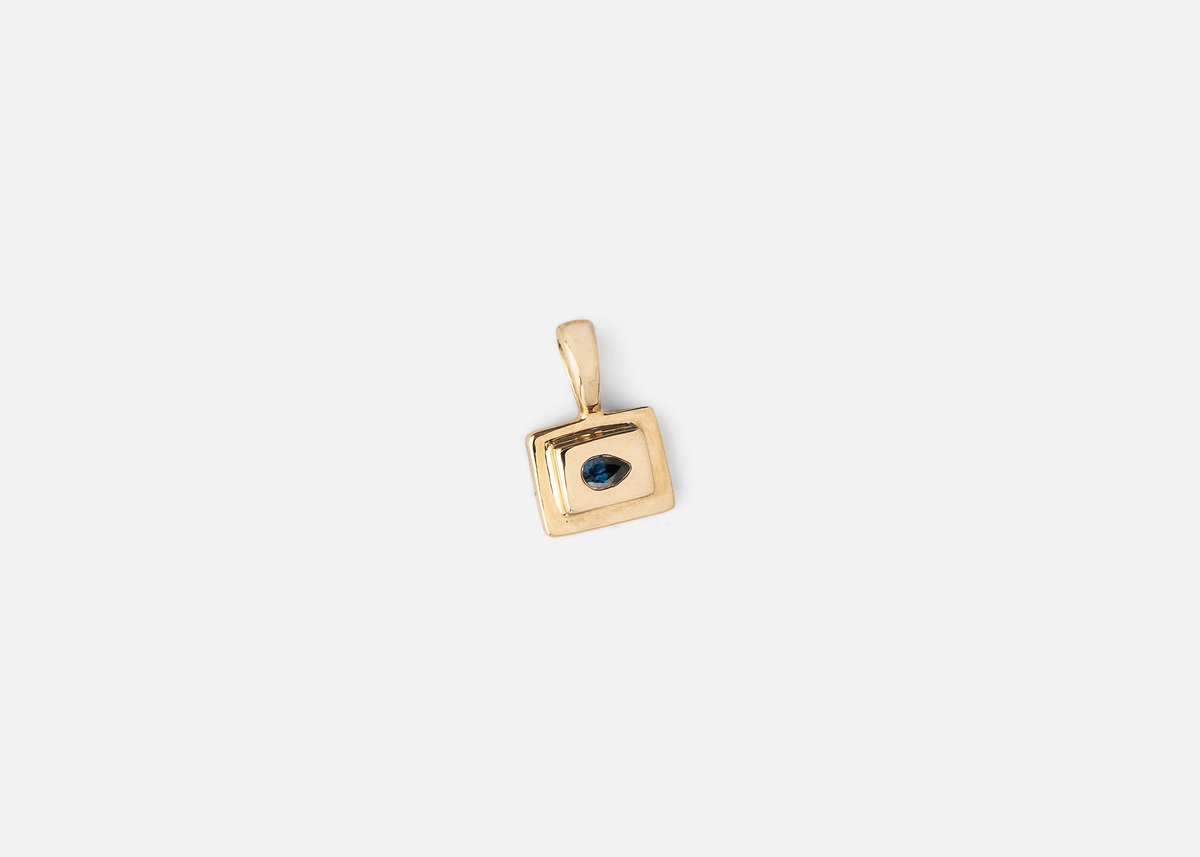 Blue Sapphire Rectangle Pictura Charm