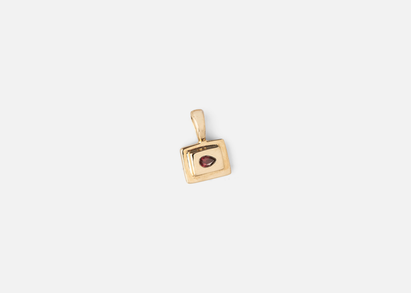 Garnet Rectangle Pictura Charm