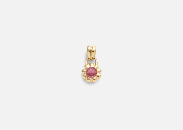 Rhodolite Garnet Round Flora Charm