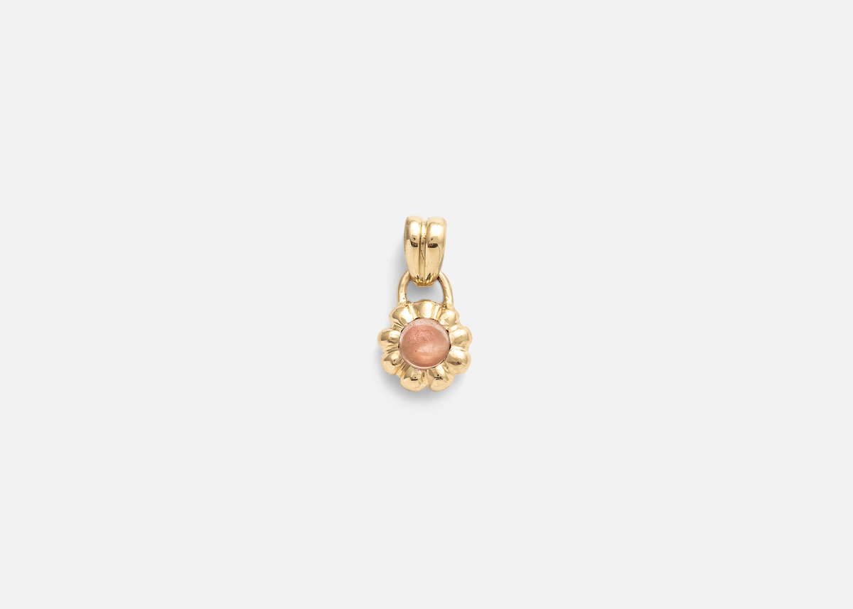 Sunstone Round Flora Charm